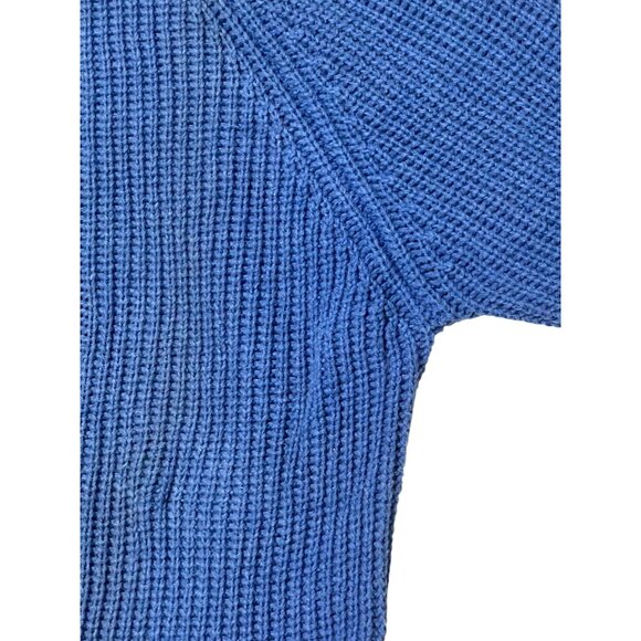 VTG Hardwood & Pine Men Medium Blue Ribbed Knit Sweater Cotton Preppy Y2K - Picture 5 of 12